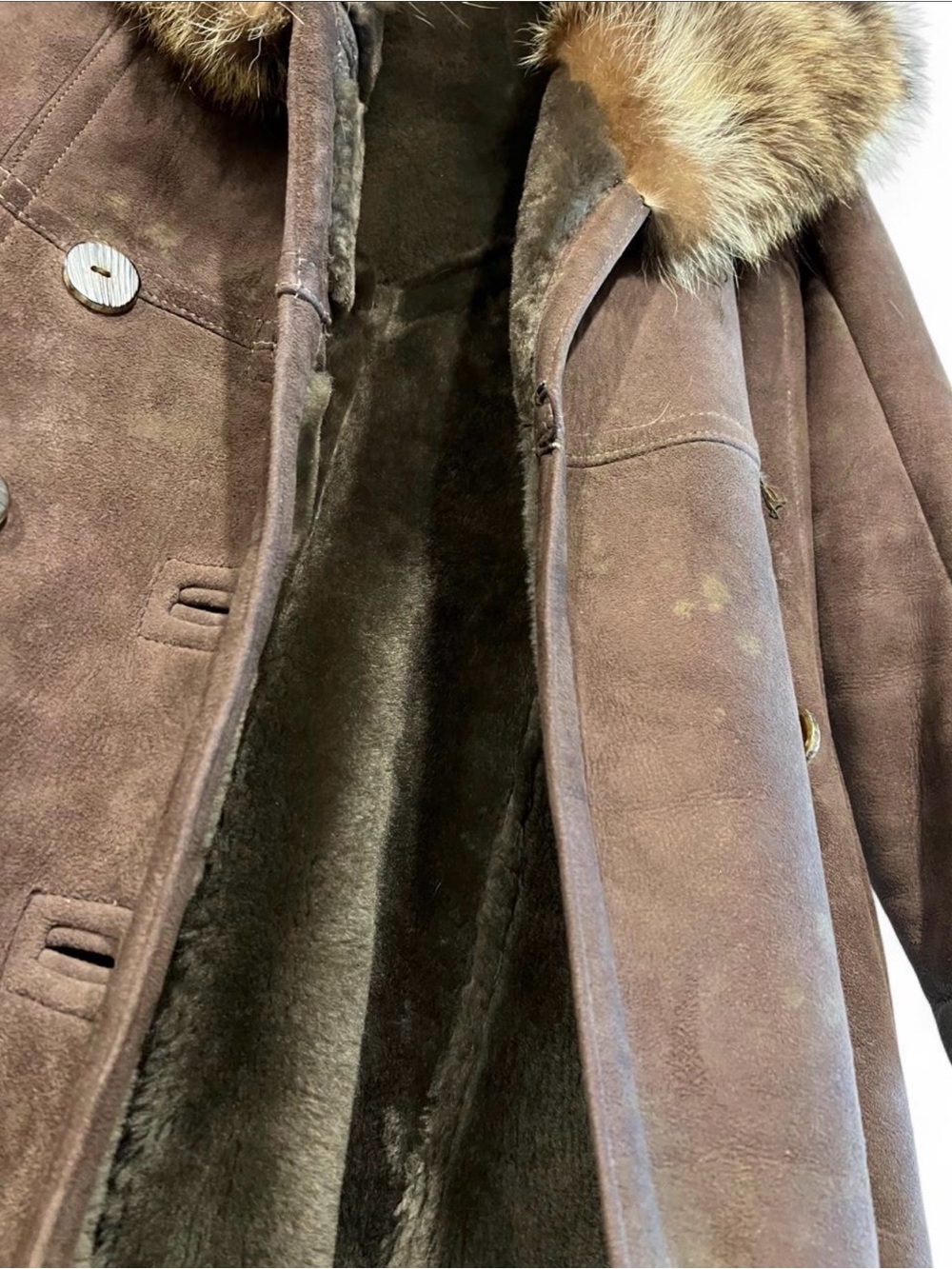 Vintage 70s Burberrys Californian Spring Lamb Shearling Coat - Picture 2 of 7